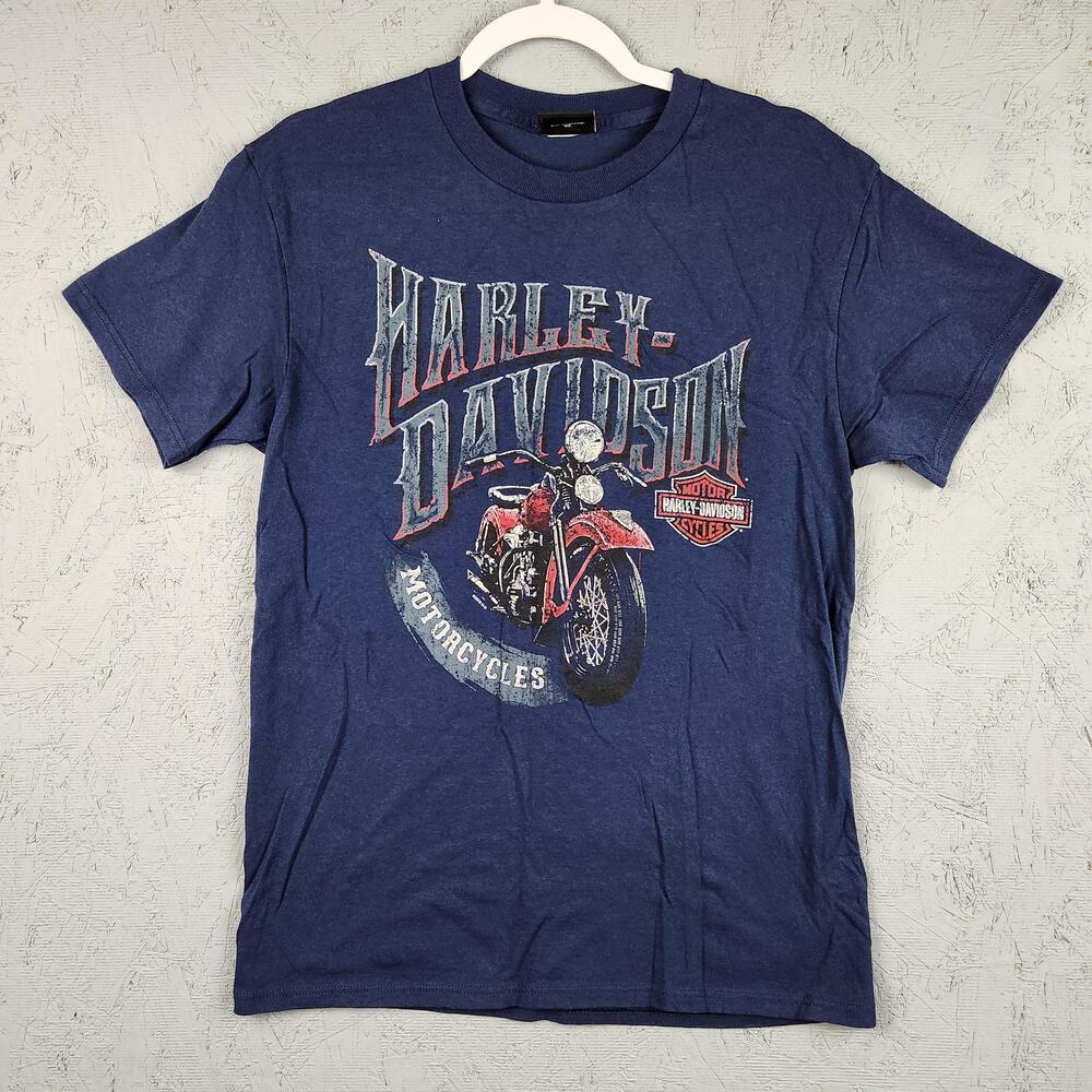 Harley Davidson Shirt Mens Medium Blue Chambersburg PA Motorcycle Graphic Tee